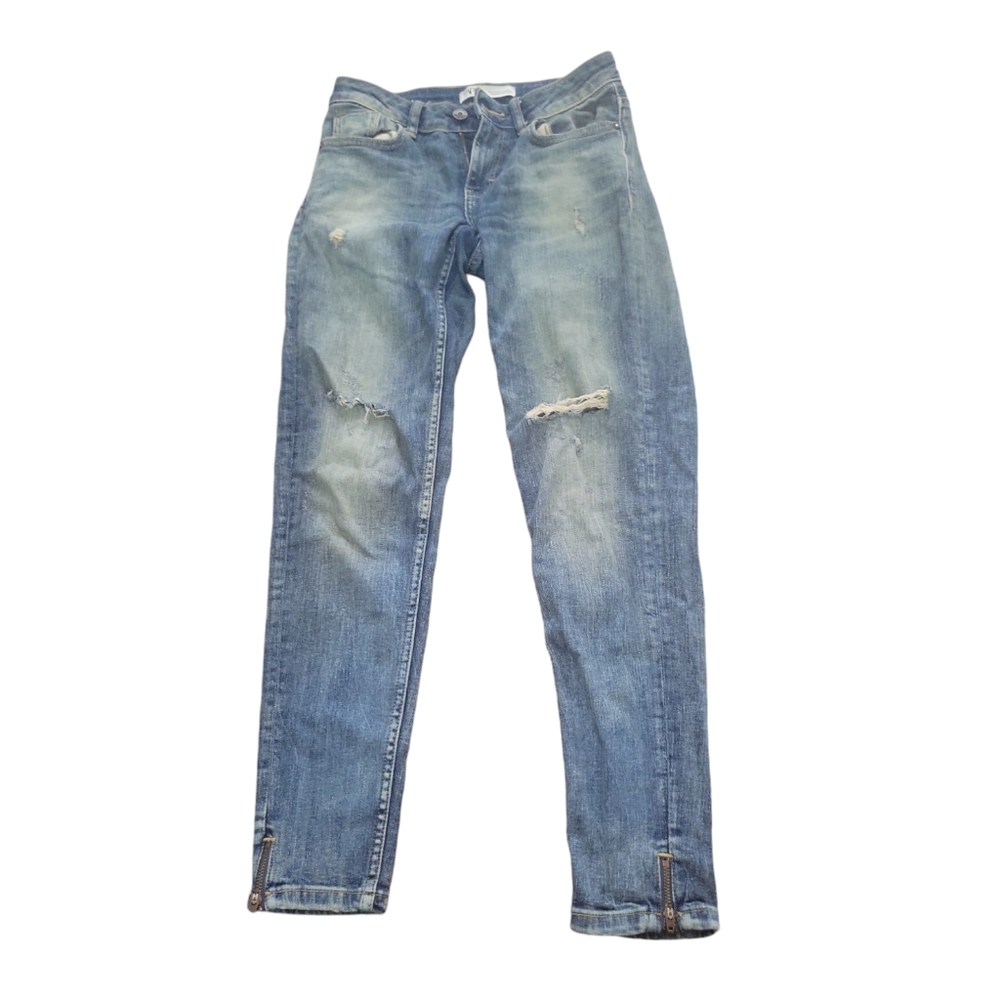 Zara denim distressed jeans